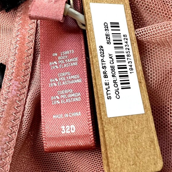 SKIMS Ultra Fine Mesh Strapless Bra Underwire Convertible 32D Rose Clay - Picture 9 of 11